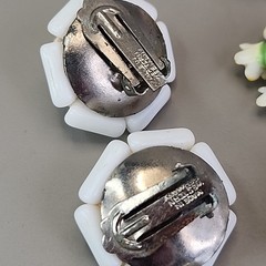 Vintage Cluster Clip On Earrings Lot of 8 Lisner Jonne Sugared Glass Acrylic
