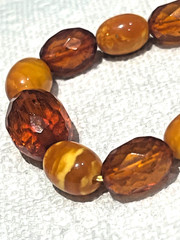 🔥Antique Vintage Genuine Amber Necklace Beads On String Butterscotch Egg Yolk36