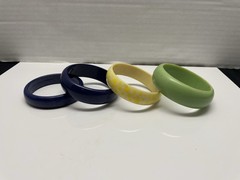 Lot Of 4 Vintage Bangle Bracelets See Pictures Details/Wear
