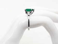 Vintage $8000 4.50ct AAA+++ Natural Pear Cut Emerald VS G Diamond Platinum Ring