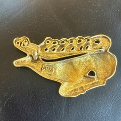 Vintage MMA Scythian Stag Brooch Gold Plated Deer Metropolitan Museum Of Art