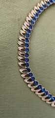 Vintage Crown Trifari Necklace Blue rhinestones Gold Tone Rare Beautiful