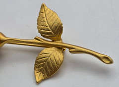 Vintage Gold Plated Rose Flower Brooch Pin Estate 2.5 In Romantic Floral