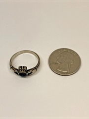 Vintage Wheeler Sterling Silver Abalone Claddagh Hearts in Hands Ring Size 9.75