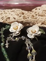 Vendome Jewelry Set, 2 Necklaces, Australian Crystal, Earrings, Bracelet, Green