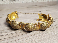 Vintage Neo Gothic Design Etched Chunky Bracelet