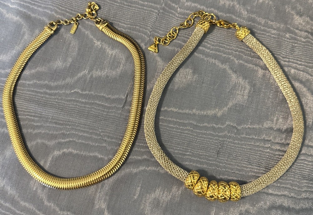 Lot Of 2 Vintage Necklaces Monet liz Claiborne Centipede Style Statement