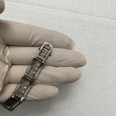 Sterling Silver Marcasite Panel Link Bracelet 925 Vintage 7 7/8 inch 21.5g