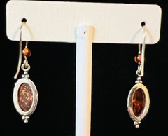 Lot of 6 Pairs Sterling Silver Baltic & Green AMBER Pierced Earrings Stud & Drop