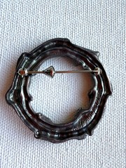 Mignon Faget Vintage Sterling Silver Pin Brooch Fences Collection, 23g, 45mm Dia