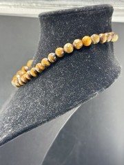 Vtg Tigers Eye Jewelry Faceted Tiger’s Eye Round Beaded