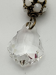 Vintage 14K Gold Filled Clear Crystal Drop Earrings 1″ French Wire