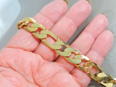 VINTAGE HEAVY THICK 12.5mm CUBAN CURB LINK 9″ STATEMENT BRACELET