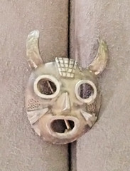 Vintage Sterling Silver Tribal Horned Diety Mask Brooch (111 – 2652)