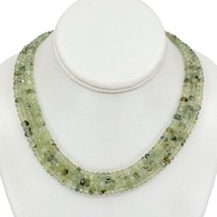 Sterling silver triple strand Prehnite bead necklace – GM530
