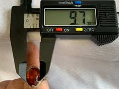 Vtg 14K White Gold Ring 3.51g Fine Jewelry Sz 7.5 Amber Color Oval Stone Prong