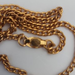 Vintage 40s Blue Cameo Necklace Gold Tone Chain Unique Collectors Piece