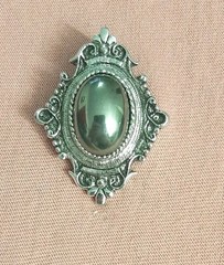 Vintage Sarah Coventry Mystique Hematite Cabochon Brooch Pin Pendant
