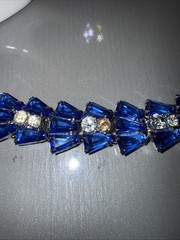 Vintage 5 Link Juliana Blue Keystone Rhinestone Bracelet