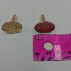 VTG Swank Mens Cufflinks Brushed Gold Tone W/ Etched Filigree Bullet Back