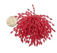 Pink Plastic Waterfall Bead Brooch Pom-Pom Style Pin J709