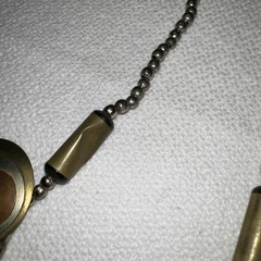 VTG Modernist Mixed Metal Necklace Brass Copper Disc Statement MCM 21”