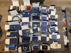 30- New In Box Vintage Avon jewelry Earrings Necklaces Bracelets Rings Pins