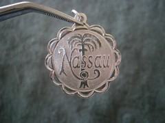 Nassau Palm Tree Bahamas Vintage Sterling Silver Bracelet Charm Pendant 2.0g