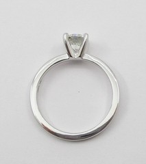0.56CT GIA Certified Round Diamond Engagement Style Ring 14K White Gold Sz 4.25