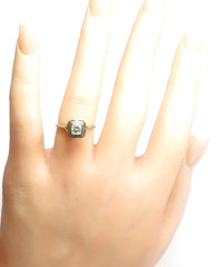 Antique Art Deco 1920’s Diamond Engagement 18KW Ring Size 6 UK-L1/2 EGL USA