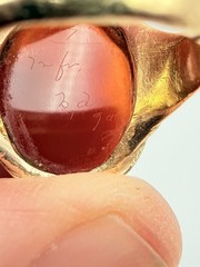 Antique 14Kt Solid Yellow Gold Heavy Carnelian Cameo Bearded Man Ring 10g S11