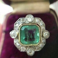 2 CT Green Asscher Diamond 14k White Gold Over Art Deco Wedding Ring 935 Silver
