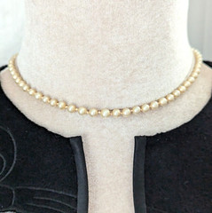 Glass Pearl Choker Necklace Knotted Rope Vintage Dainty Prom Wedding Jewelry