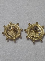 Vintage Avon Nautical Sailboat Earrings | Enamel Ship Wheel Studs
