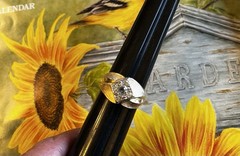 Vintage 10k Gold Filled Faux Diamond With Rhinestones Statement Ring11.75