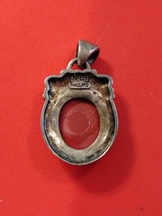 Vintage NF 925 Thailand Sterling Silver Red jasper Cabochon Statement Pendant