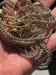 Vintage GIVENCHY signed 7-Strand Gold Tone Beaded 19″ Choker Necklace!