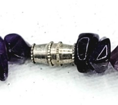 Amethyst Vintage Boho Necklace Irregular Raw Purple Gemstone Chips Hand Made 17″