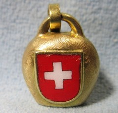Vintage Enameled Swiss First Aide BELL ~ 14k Yellow Gold CHARM or PENDANT
