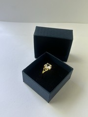 Vintage Clear Cubic Zirconia Ring Gold Plated Womens Size 10