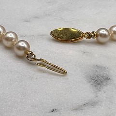 Vintage Faux Pearl Necklace 26in Gold Tone Pearl Clasp Wedding Formal Bridal