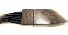 Exquisite Gerda Lynggaard Monies Wavy Wood & Leather Necklace