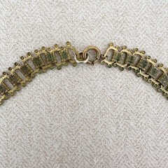 Vintage Early Haskell Brass Egyptian Revival Festoon Style Bib Necklace Unsigned