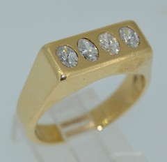 Vintage 14K 0.8 CTW Oval Cut Diamond Ring