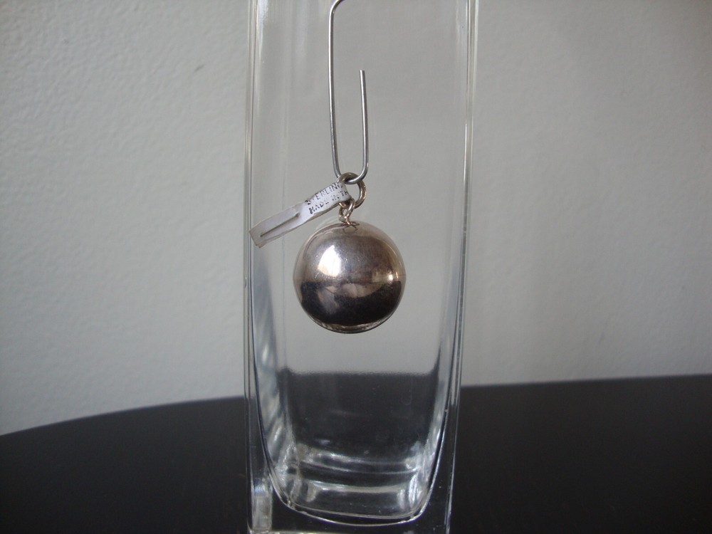 VINTAGE 1970-80s 3D CHIME BALL STERLING SILVER 925 PENDANT
