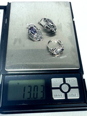 Vintage 1974 Soviet Silver 875 Set Alexandrite Color Change Filigree Kharkiv 4ХЮ