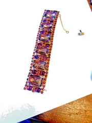 READ ALL- Monster 50s very Purple bracelet for repair-part there-7″