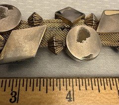 Victorian Revival Bracelet Mesh Jeweled Slide Charms Faux Gems Bold Statement
