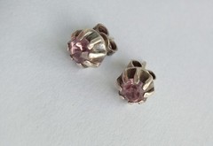 Vintage Beautiful Earrings Purple stones Sterling Silver 835 test Women Jewelry