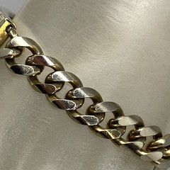 Vintage Speidel Mens ID Bracelet Curb Link Chain Gold Tone DAVID Tone Wear 7.5″